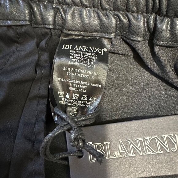 Blank NYC Plus Size 1X Eastside Vibes Faux Leather Drawstring Joggers Pant‎ NWT - Picture 7 of 8